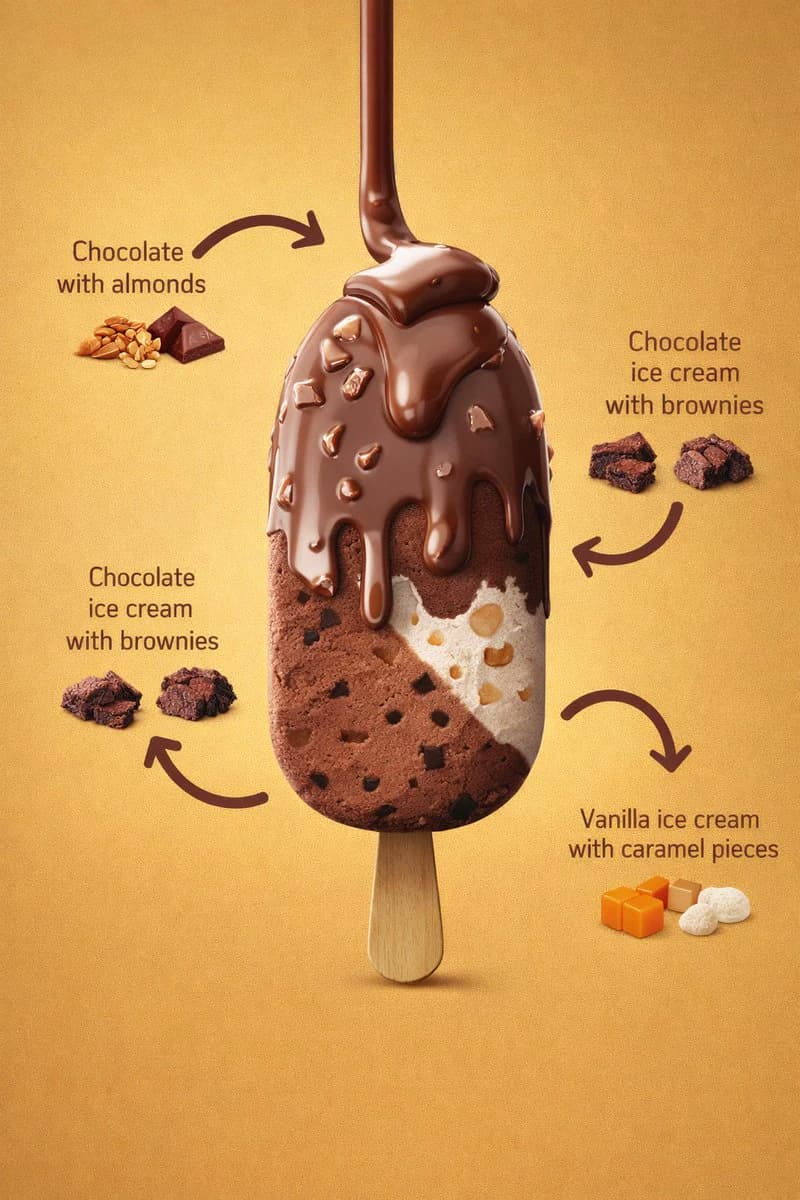 Esempio di annuncio gelato con callout ingredienti