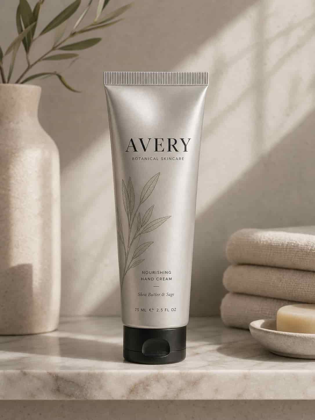 Packaged product mockup with polished label design, generated by Video Studio AI