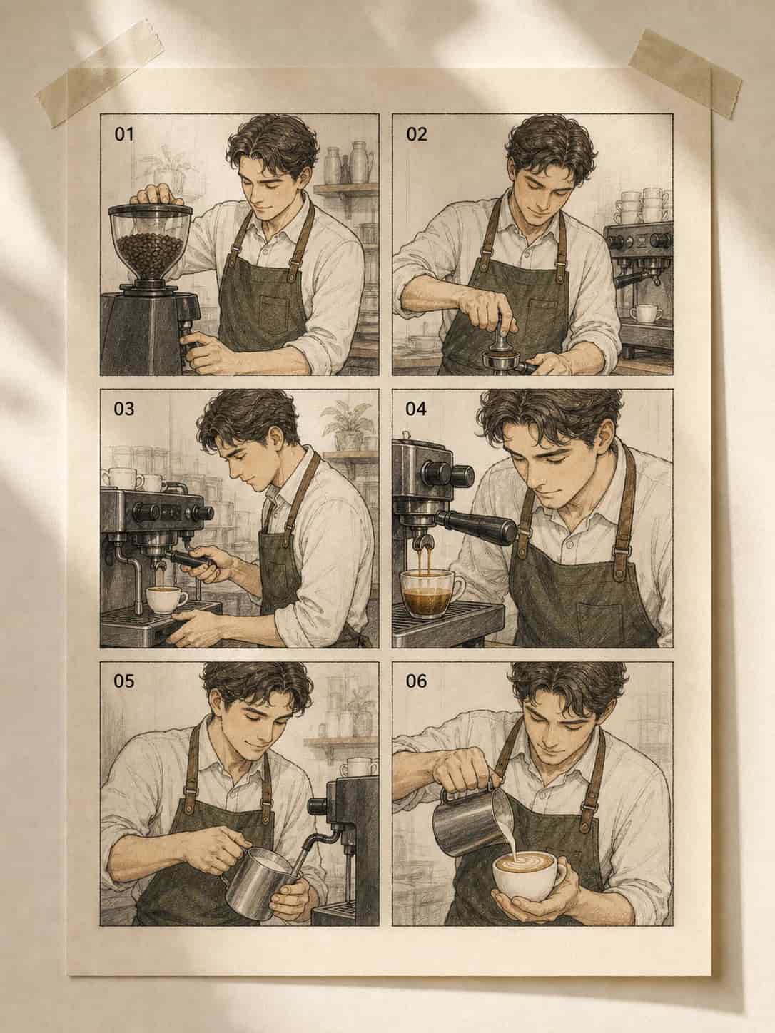 Storyboard sequence with cinematic frames, generated by Video Studio AI
