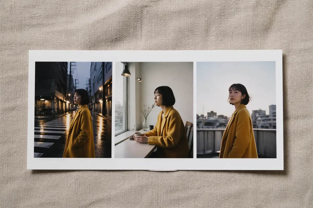 Multi-image contact sheet with consistent characters across scenes by Video Studio AI