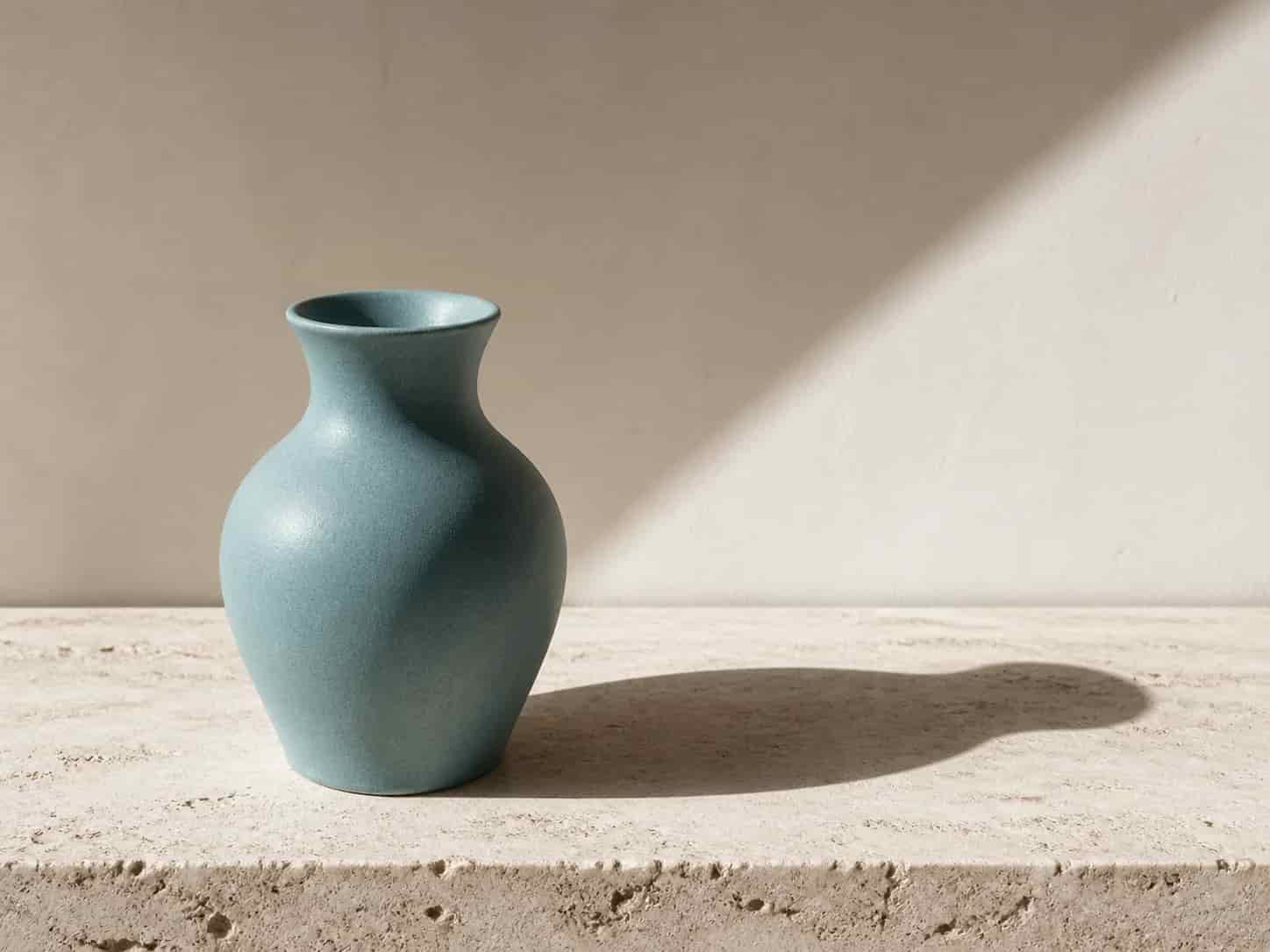 Ceramic product scene with realistic glaze and shadows, created with Video Studio AI