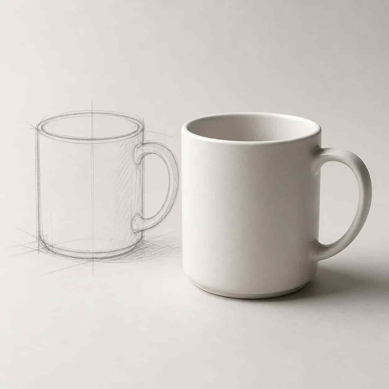 Product sketch refined into a polished object render, created with Video Studio AI