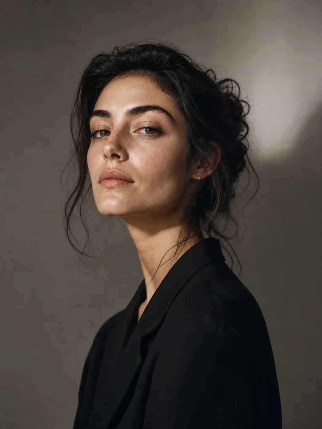 Portrait with natural skin texture and studio lighting, generated by Video Studio AI