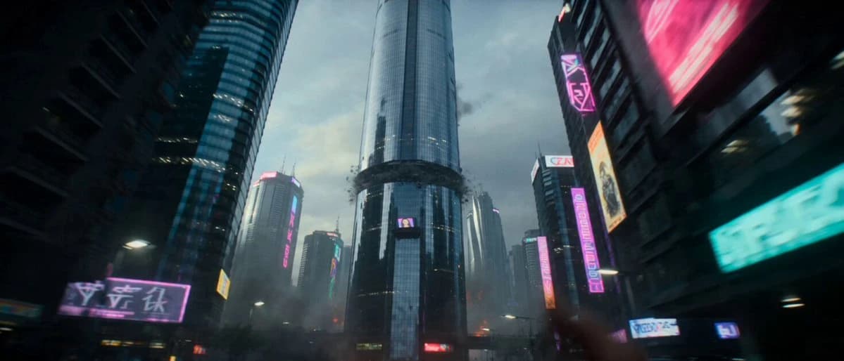Cyberpunk Disaster Blockbuster Seedance 2.0 video prompt preview
