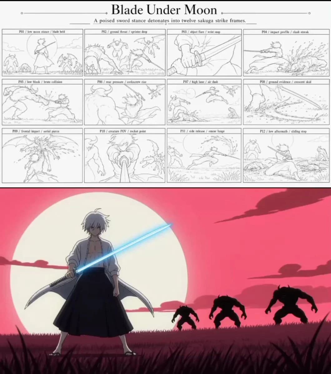 Sakuga Anime Action Storyboard Seedance 2.0 video prompt preview