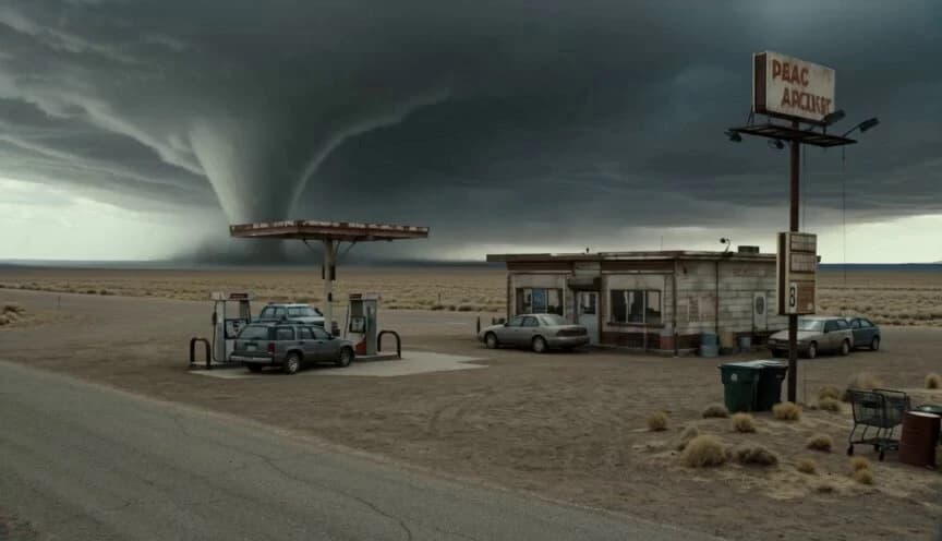 Storm Chaser Desert Tornado Action Seedance 2.0 video prompt preview